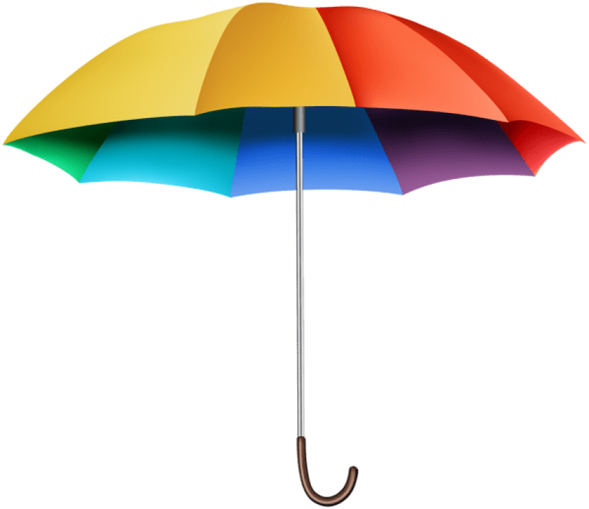 Free Png Download Rainbow Umbrella Transparent Clipart (850x734), Png Download