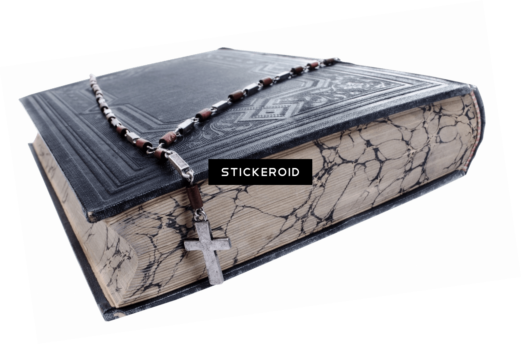 Old Bible With A Cross (1805x1192), Png Download