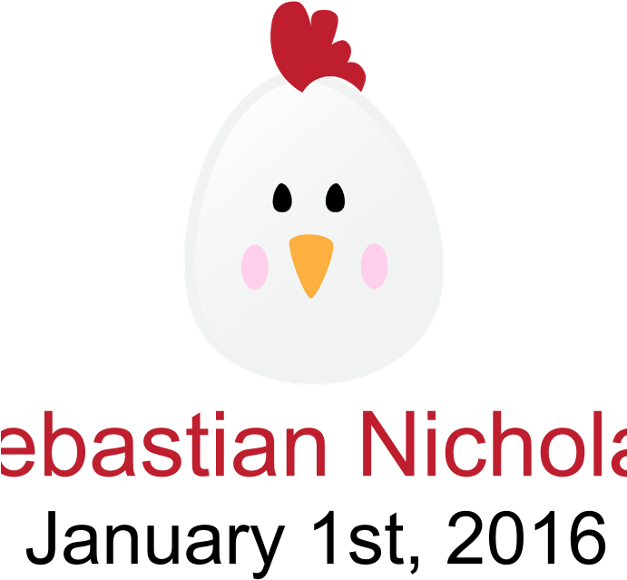 Custom Chicken W/baby Name And Birthdate Baby Blan (690x700), Png Download