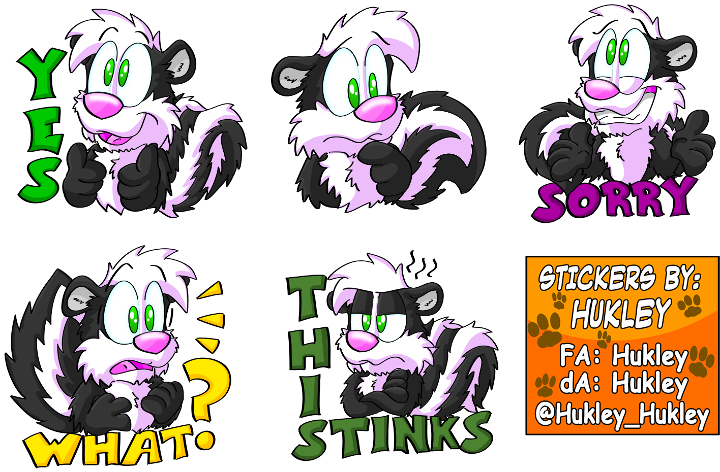 Sebastian Skunk Telegram Stickers (1500x1000), Png Download