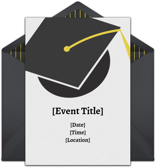 Customizable Graduation Cap Online Invitations (650x650), Png Download