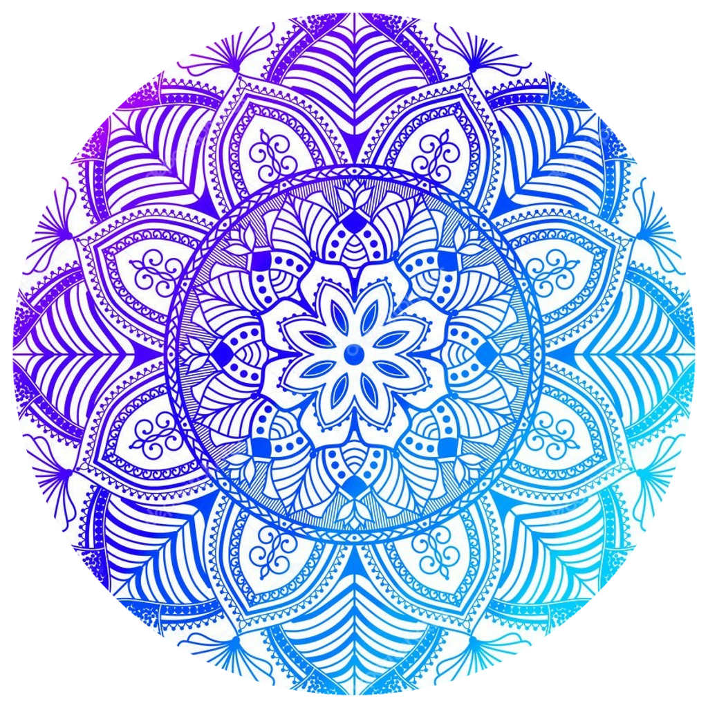 Mandala Icons Icon Tumblr Logos Logo Sticker Blue Purpl (1024x1024), Png Download