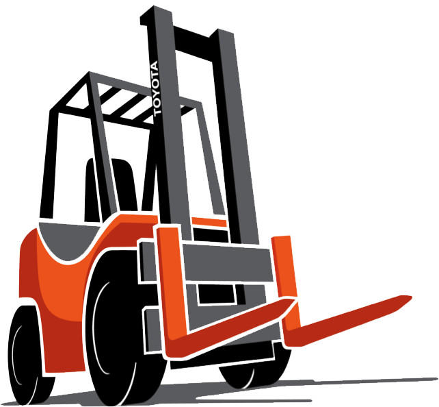 Toyota Cartoon Forklift (686x623), Png Download