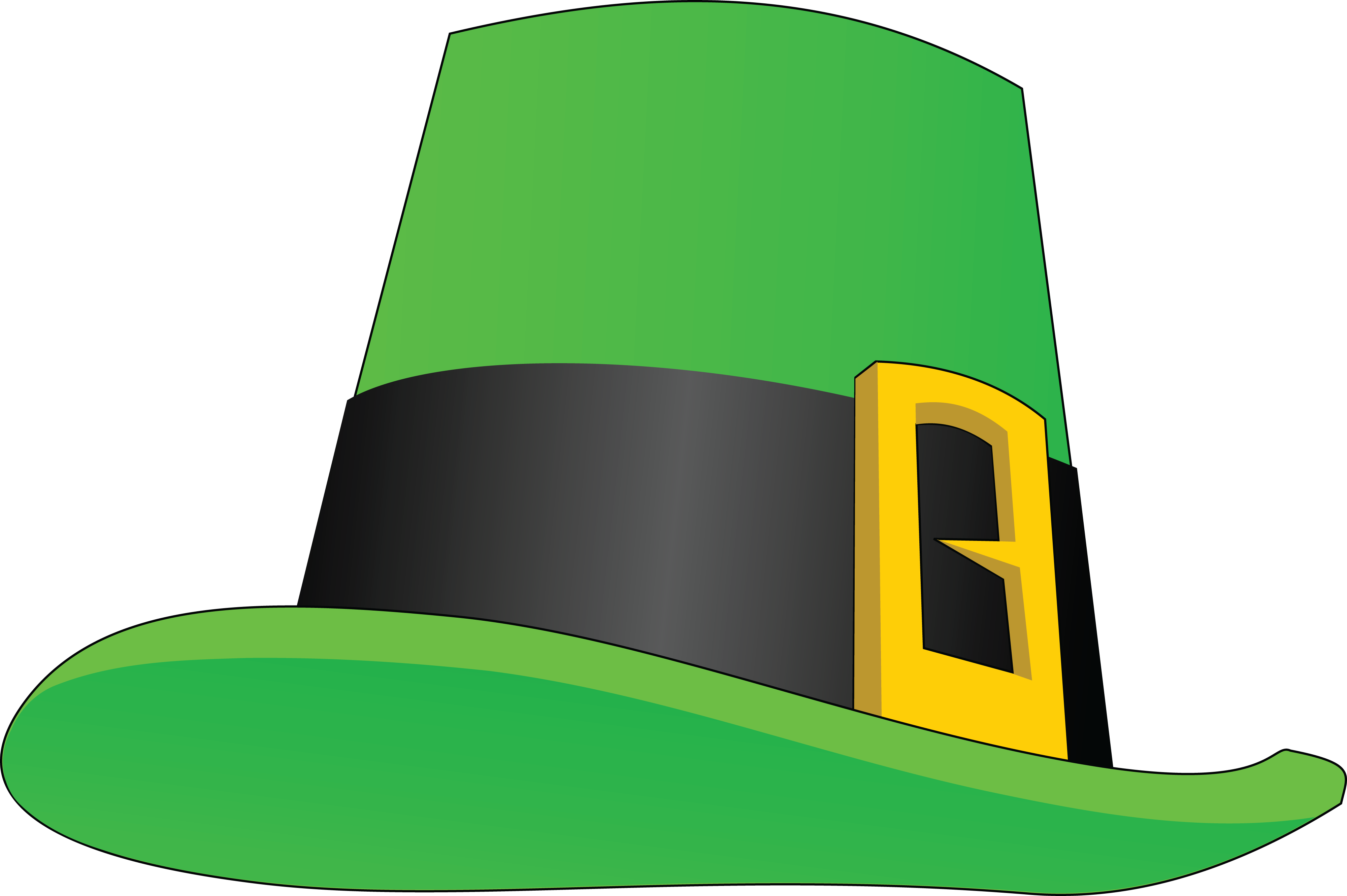 Free Clipart Of A St Paddys Day Leprechaun Hat (4000x2662), Png Download