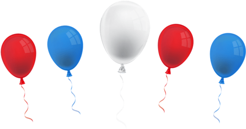 Free Png Download 4th July Balloons Png Images Background (850x445), Png Download