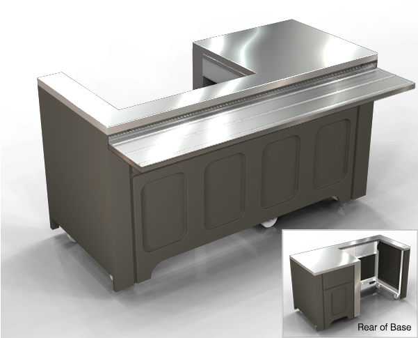 Large Deluxe Cashier Stand, Locking Cash Drawer On (600x600), Png Download