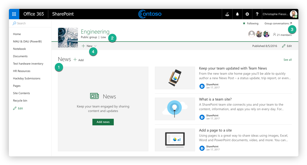 Responsive Team News Page Office 365 Groups (1072x600), Png Download