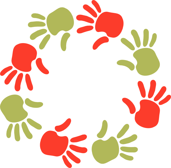 How To Set Use Green And Orange Circle Of Hands Icon (600x588), Png Download