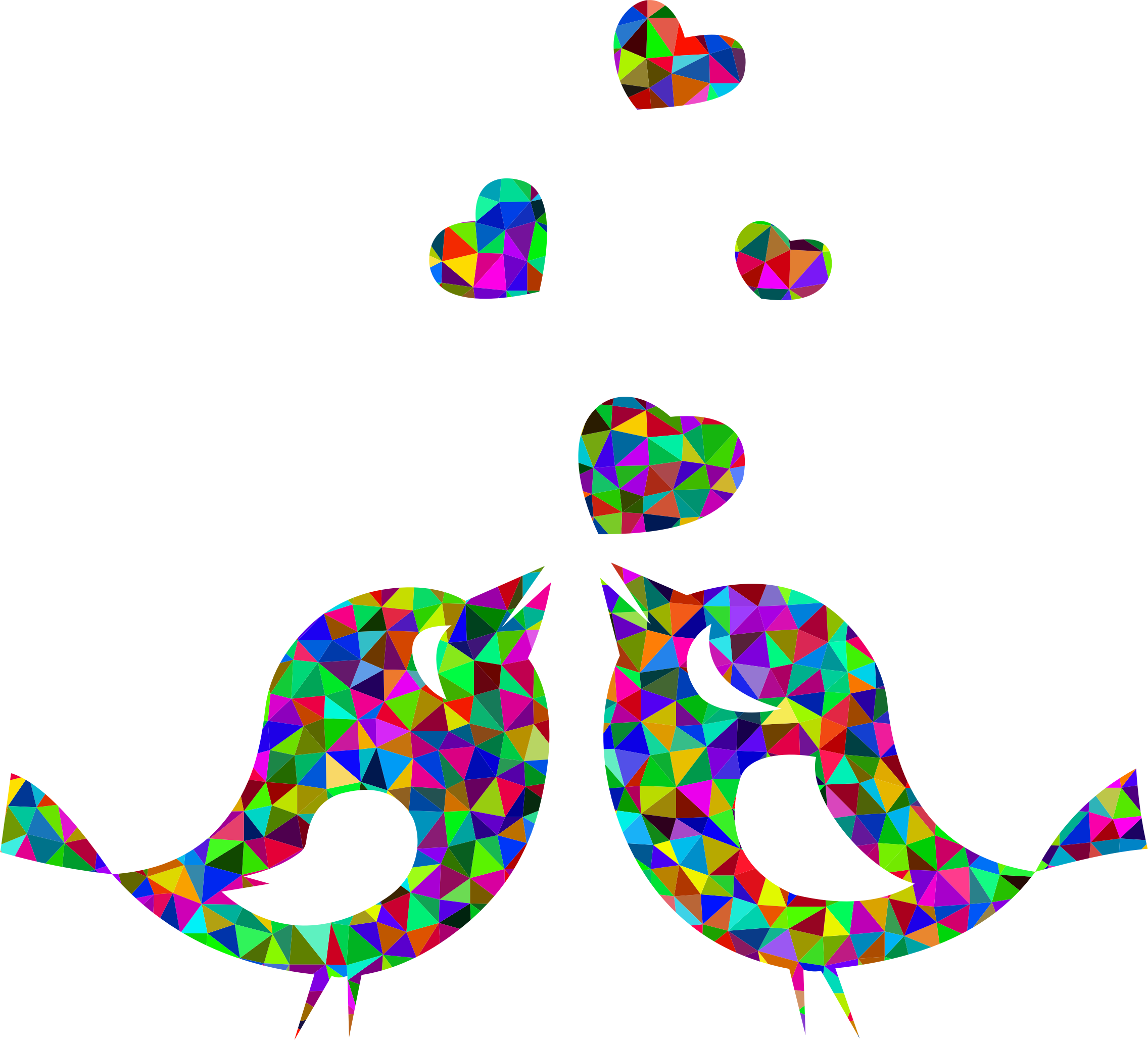 This Free Icons Png Design Of Prismatic Low Poly Love (2272x2058), Png Download