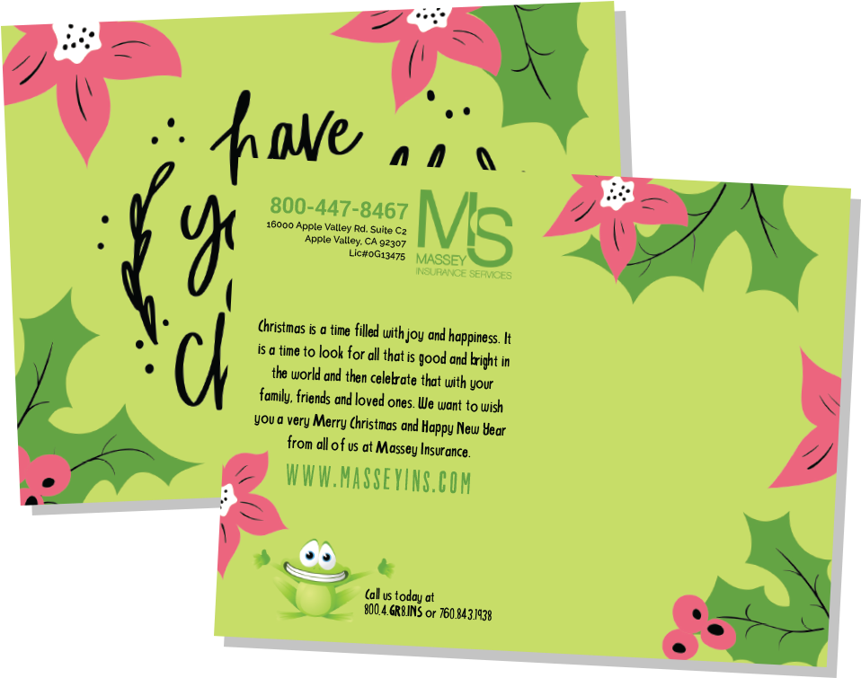 Merry Christmas Masseys Post Cards (990x783), Png Download