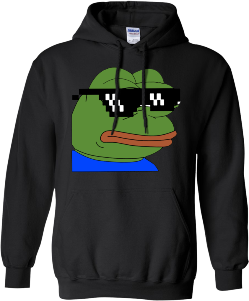 Pepe Thug Life Glasses Hoodie (1024x1024), Png Download
