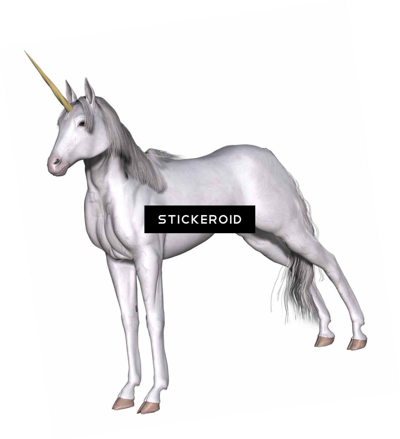 Full White Unicorn (1299x1425), Png Download