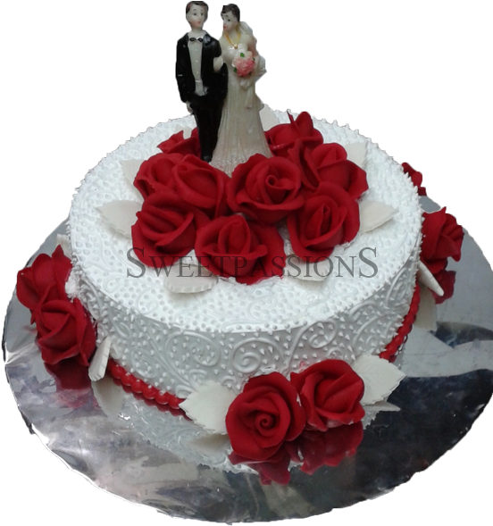 Single White Embroidery Red Roses (564x600), Png Download