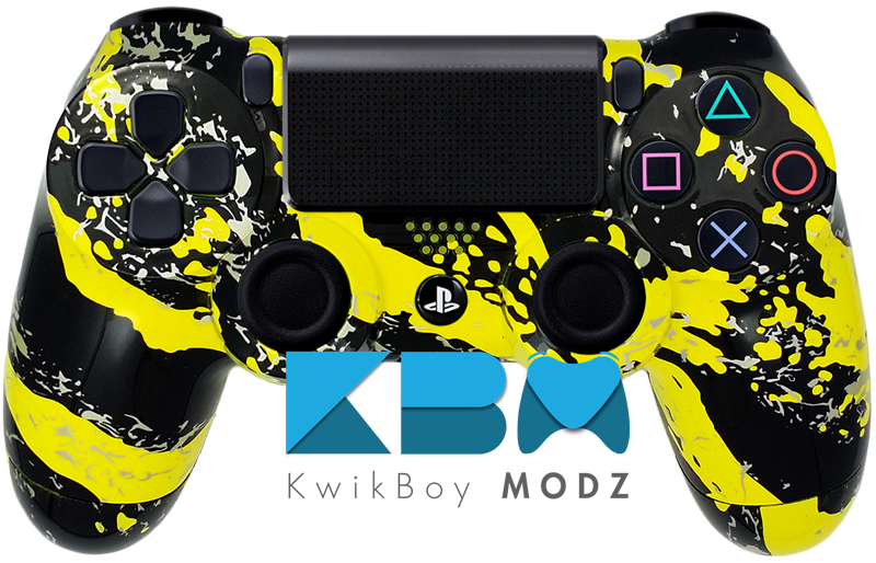 Yellow Splatter Ps4 Controller Available At Www (800x514), Png Download