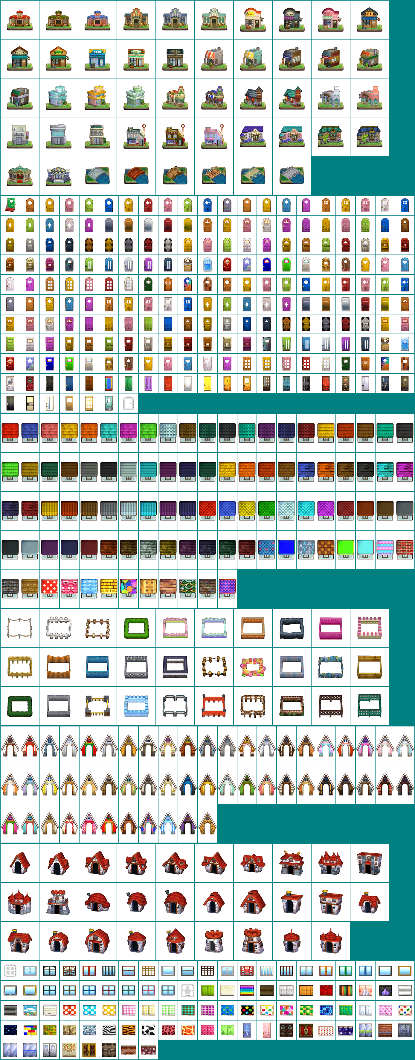 Happy Home Designer Building Icons (1388x3540), Png Download