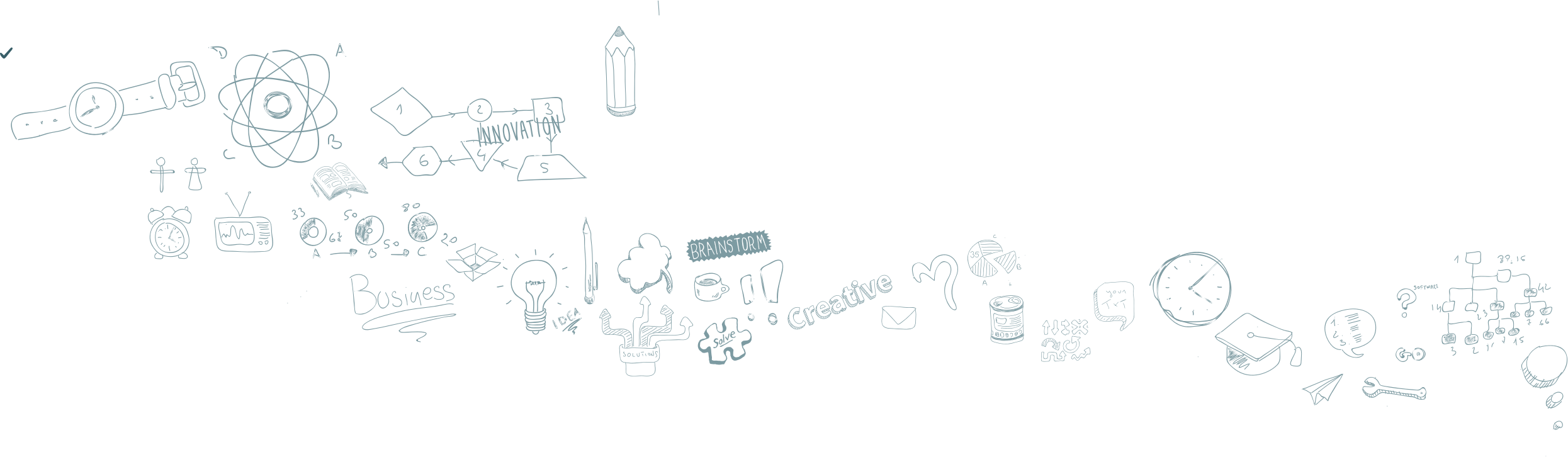 Doodles 1 1 (2491x726), Png Download