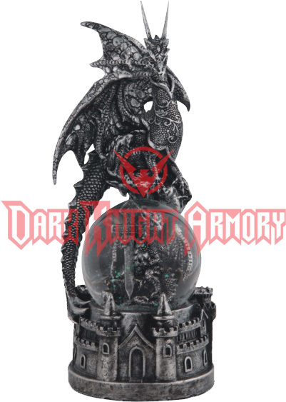 Dragon And Sword Snow Globe With Castle Base (564x564), Png Download
