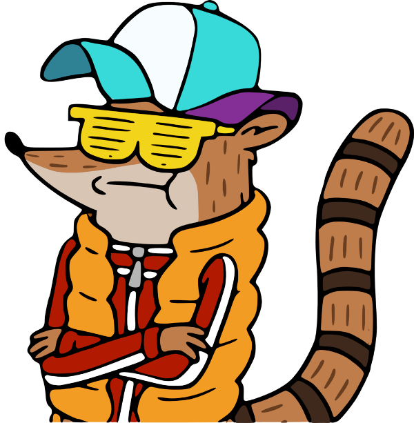 Rigby Looking Cool (600x613), Png Download
