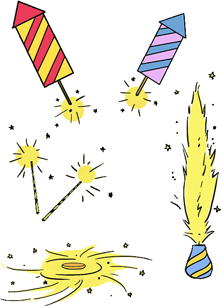 How To Draw Fireworks (680x678), Png Download