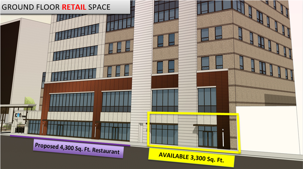 Icon Tower Syracuse Ground Floor Retail Space January (1200x600), Png Download