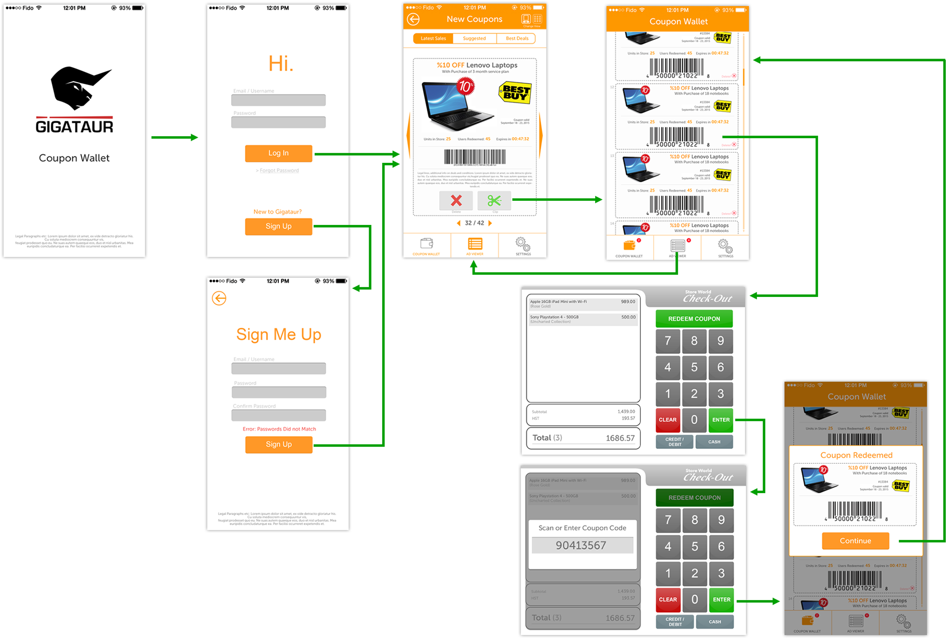 Prototype Ui/ux Designs For Unreleased Daily-deals (1920x1332), Png Download