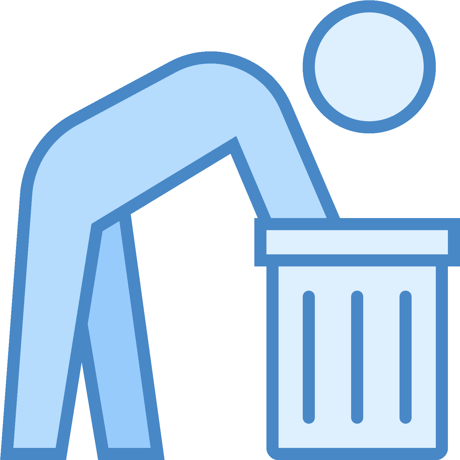 It's A Figure Of A Man Leaning Over Into A Garbage (1600x1600), Png Download