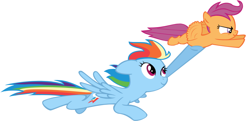 Rainbow Dash Flying Png Free Download (800x411), Png Download