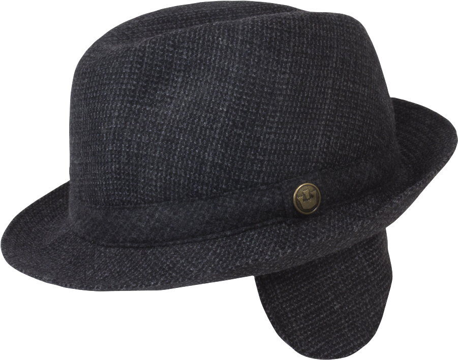Mario Santorini Wool Tweed Fedora With Earflaps From (1000x1000), Png Download