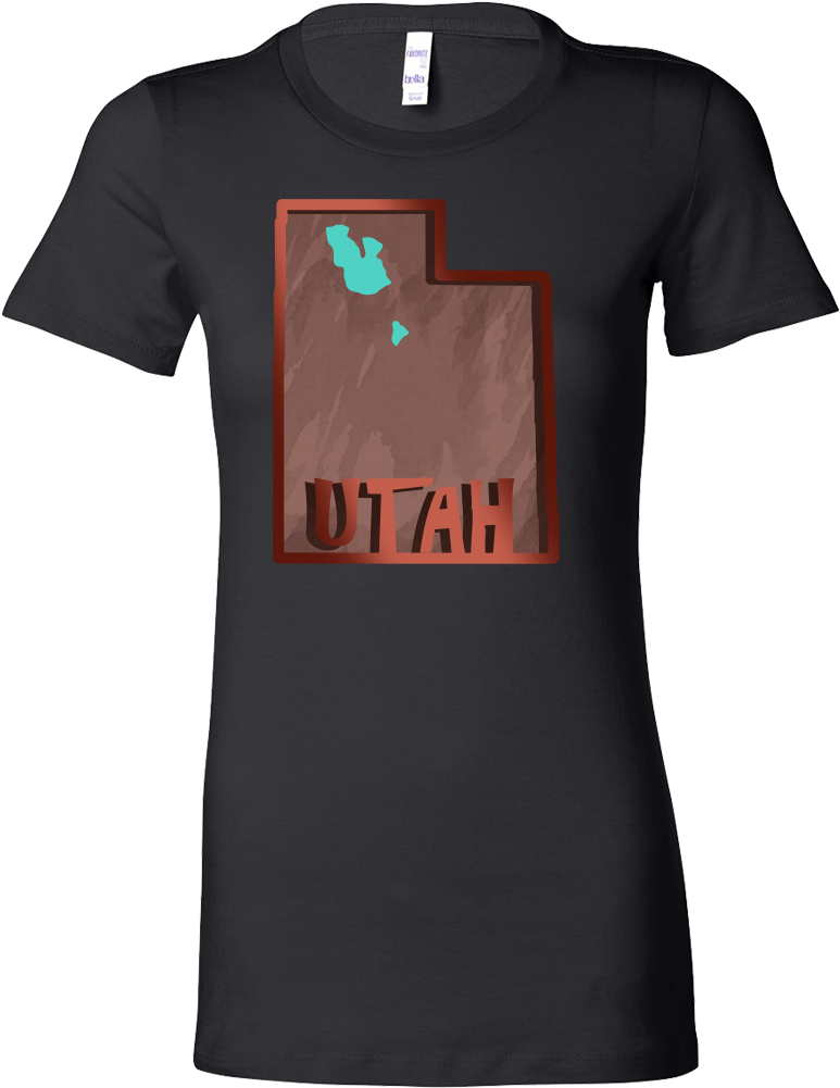 Love Utah State Flag Map Outline Souvenir Bella Shirt (1000x1000), Png Download