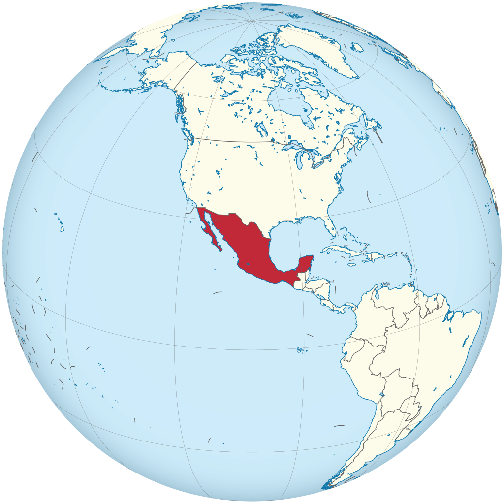 Mexico On The Globe (1024x1024), Png Download
