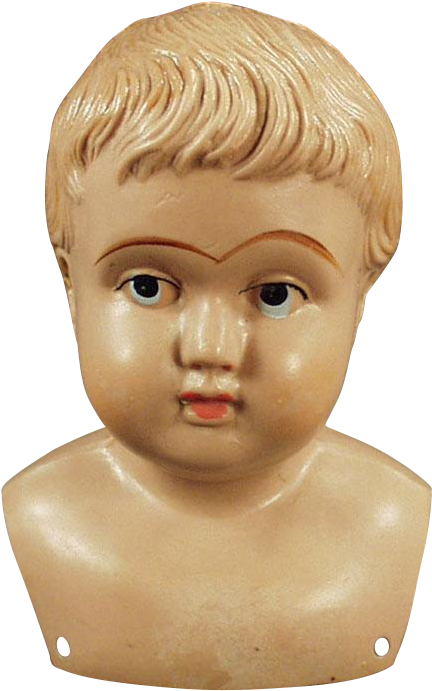 Vintage Celluloid Shoulder Head Doll (690x690), Png Download