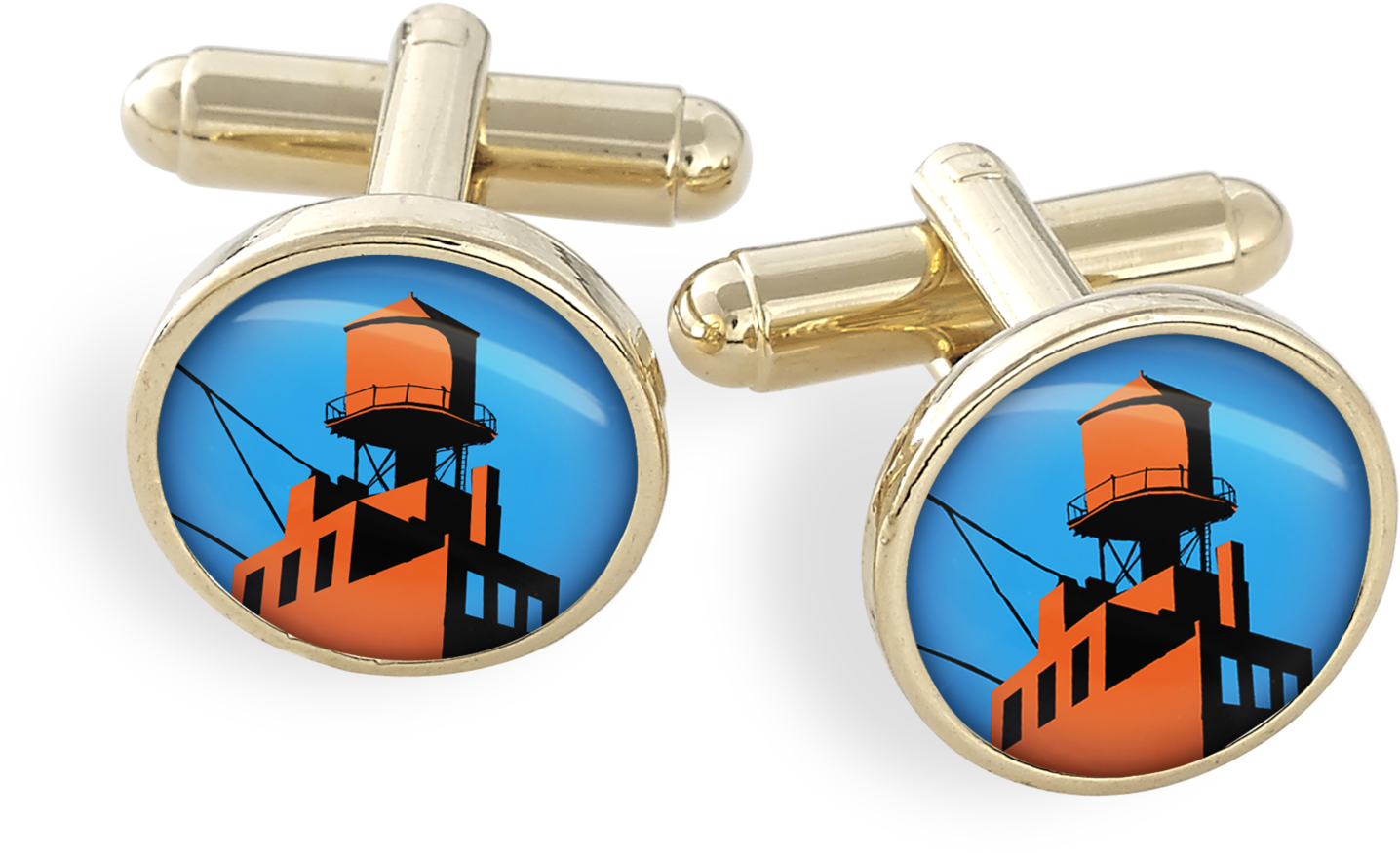 Hamilton Gold Cufflink Set Featuring The Futurama New (2048x2048), Png Download