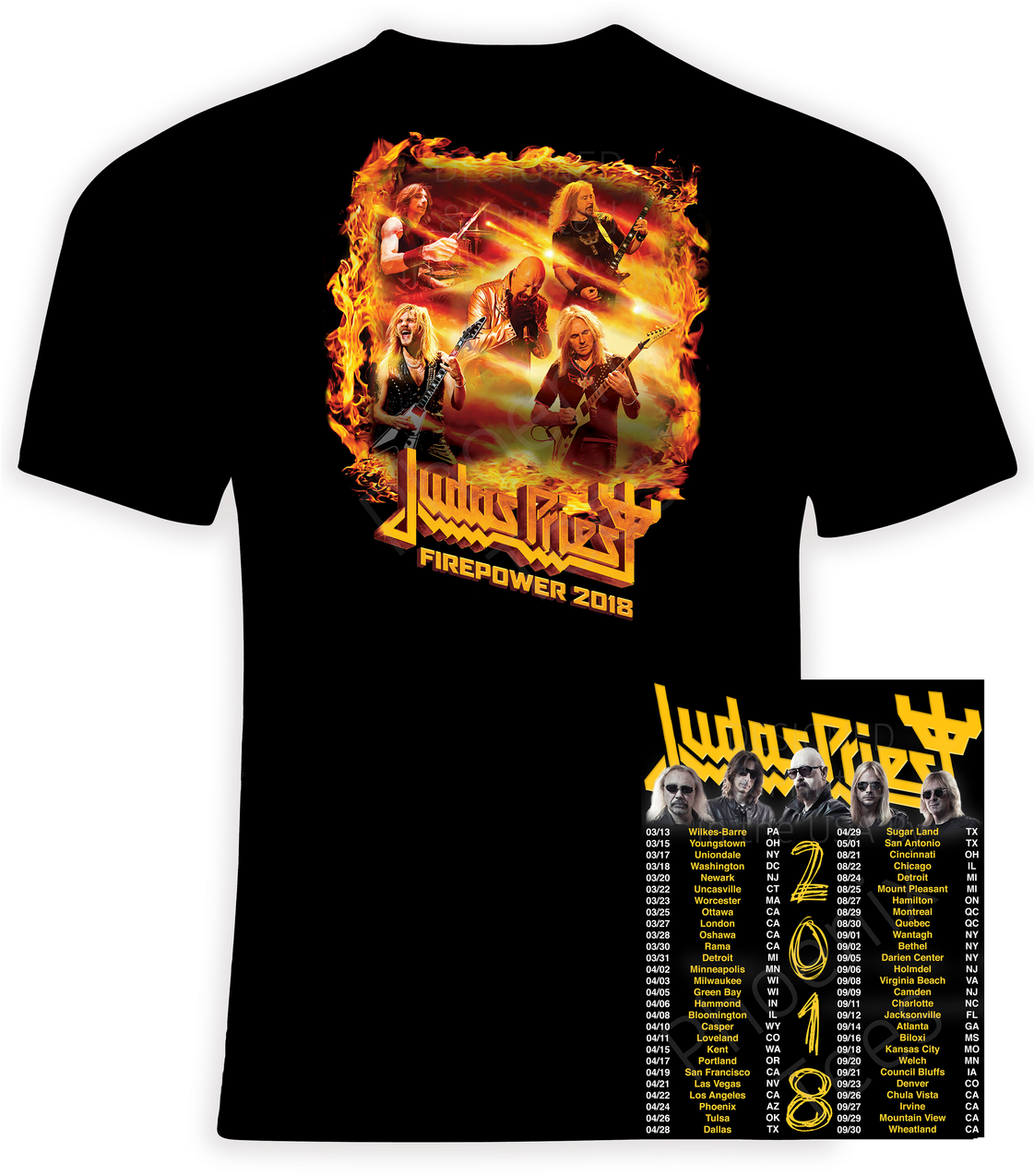 Judas Priest 2018 Concert T Shirt (1120x1280), Png Download