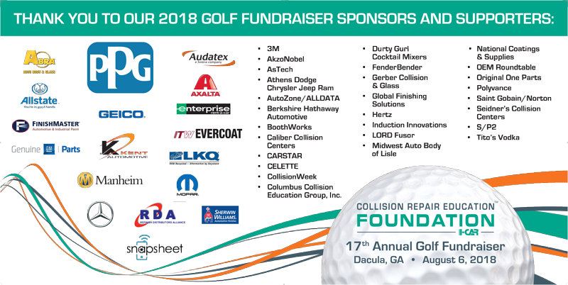 2018 Collision Repair Education Foundation Golf Sponsors (800x402), Png Download