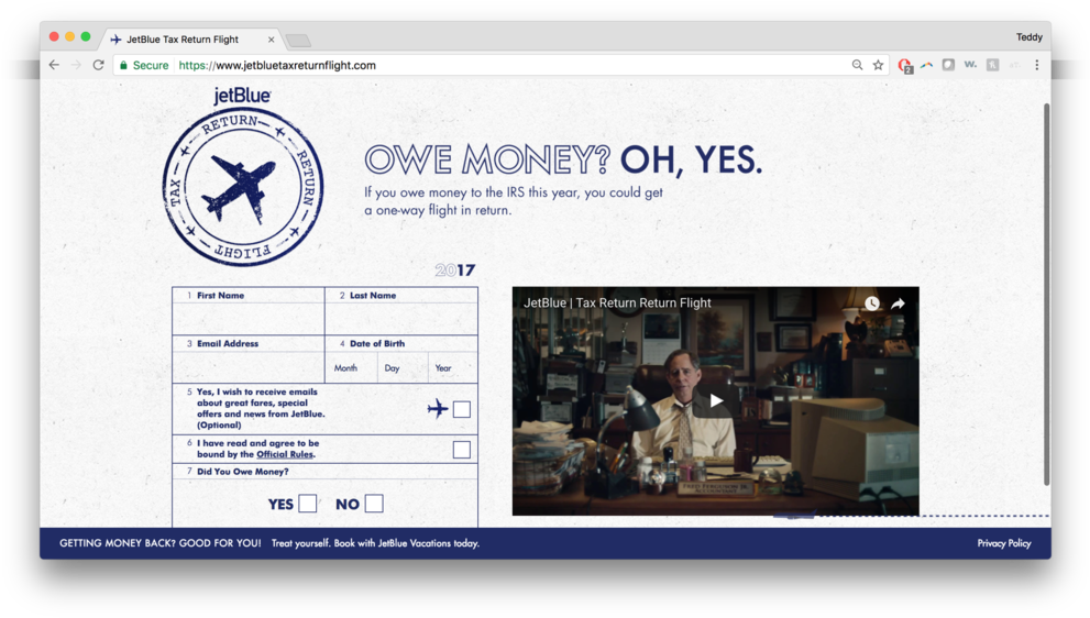 Jetbluetaxreturnsite (1000x587), Png Download