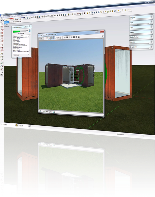 Sketchup Pc Local Rendering (634x796), Png Download