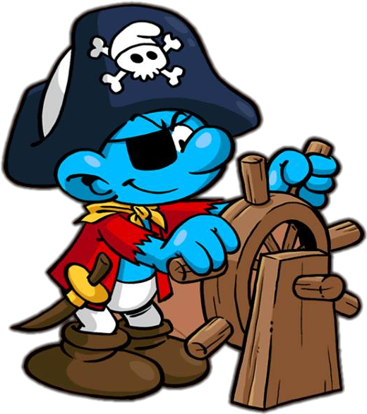 Pirate Smurf (610x610), Png Download