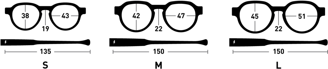 Each Spectacle Frame From The Back In Black Collection (1200x332), Png Download