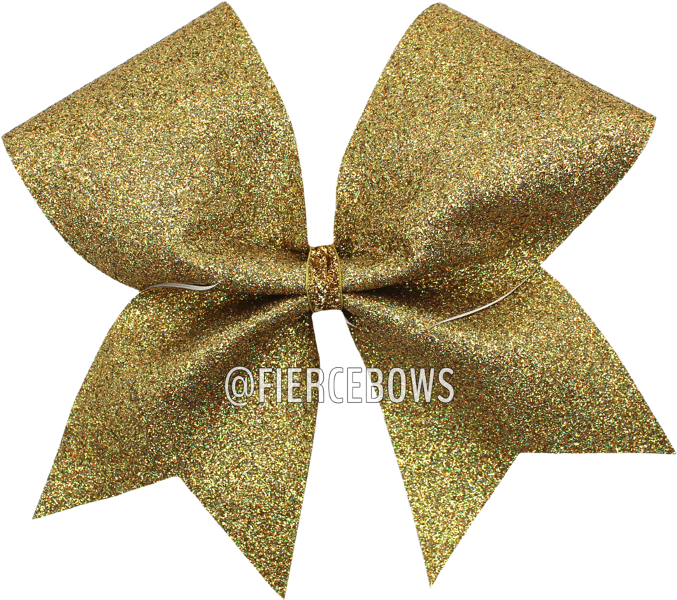 Gold Holographic Glitter Cheer Bow Fierce Bows (1000x1000), Png Download