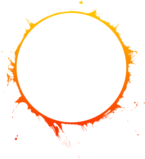 Amber Long Logo White Text (600x600), Png Download
