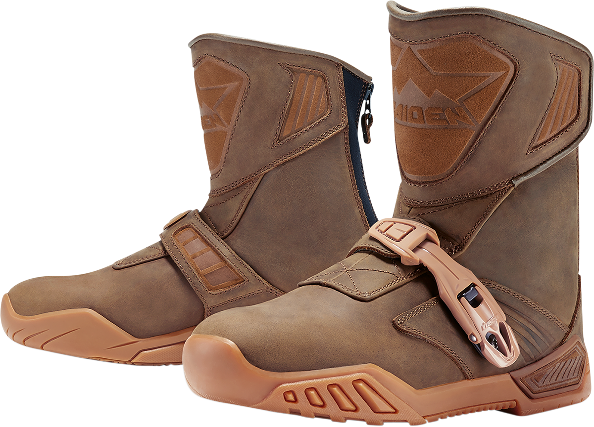 Mens Icon Brown Raiden Treadwell Leather Motorcycle (1200x864), Png Download