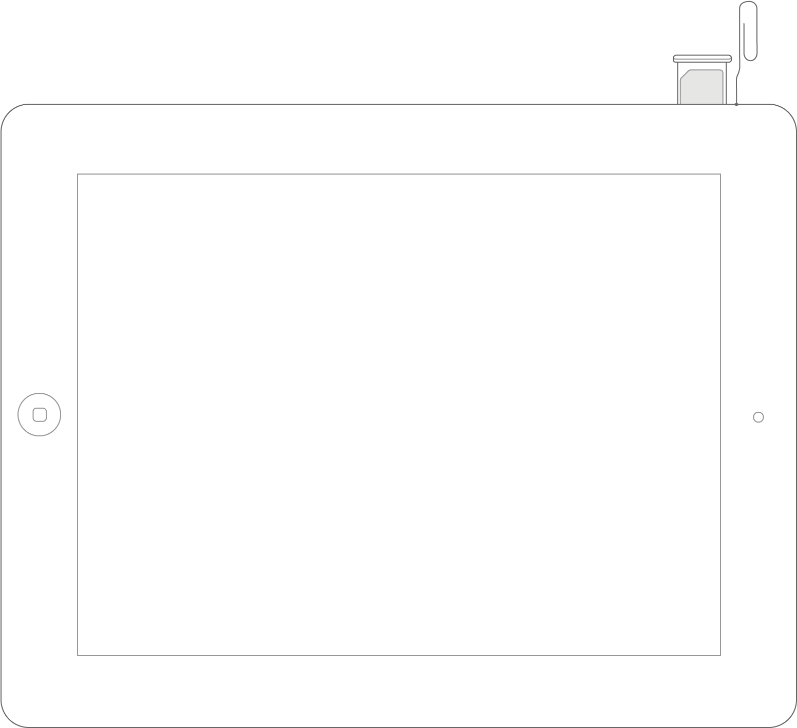 Sim Tray On Ipad (1560x1418), Png Download