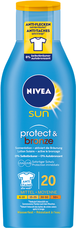 Aanpassen Verdampen landelijk Download Nivea Sun Lotion Solaire Protect & Bronze Fps 20 Active PNG Image  with No Background - PNGkey.com