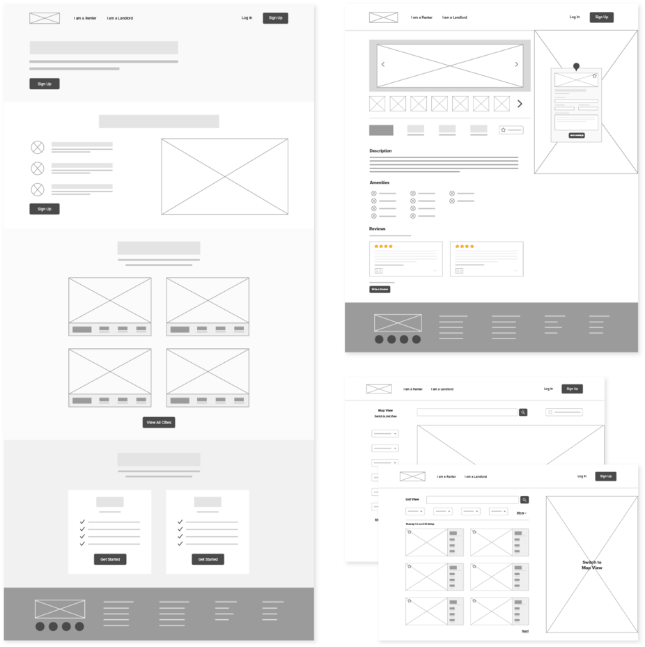 Rent-tastic Desktop Wireframes (1000x982), Png Download