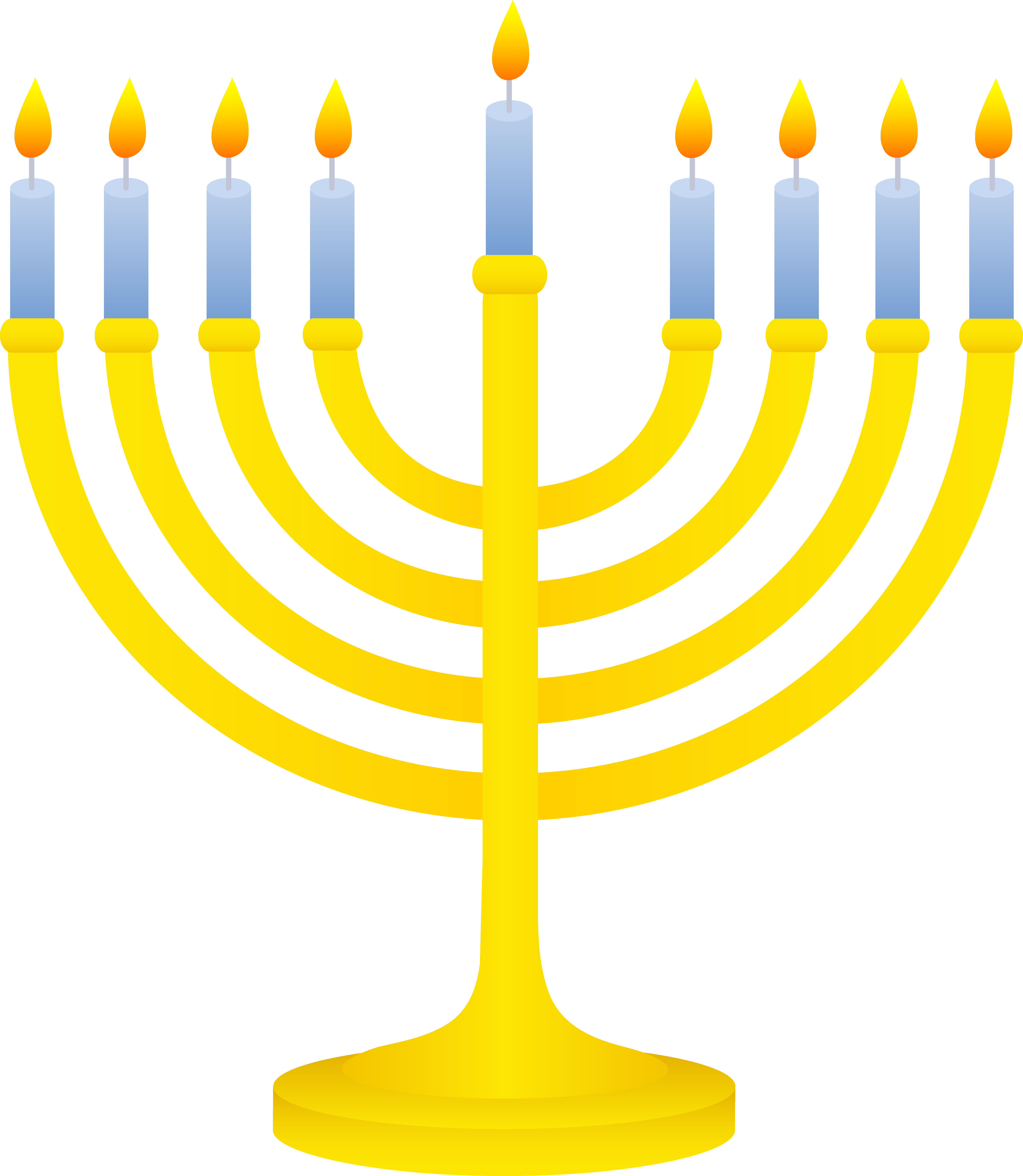 28 Collection Of Menorah Clipart Free - Menorah With Candles (6279x7219), Png Download