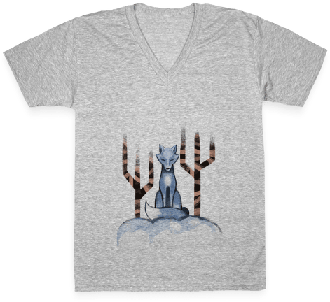 Blue Fox V-neck Tee Shirt - Shirts Marco Polo (484x484), Png Download