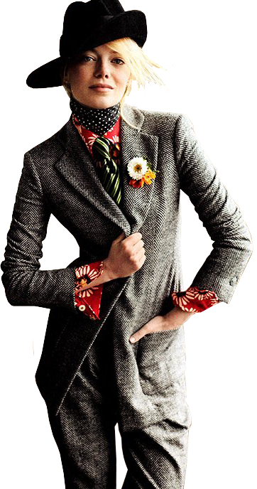 Png's Da Emma Stone - Terno Feminino Com Gravata Borboleta (362x688), Png Download
