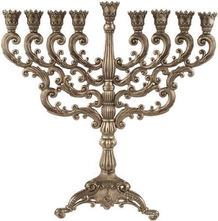 Menorah Silver - Quest Collection Antique Menorah (500x500), Png Download