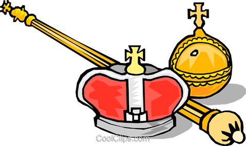 King's Crown Royalty Free Vector Clip Art Illustration - Scepter And Crown Clipart (480x285), Png Download