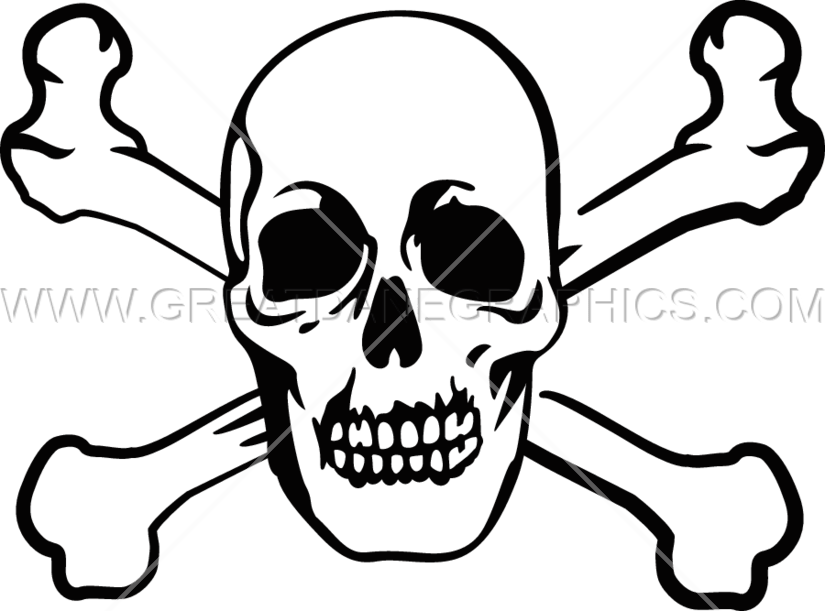 Skull & Cross Bones - Skull (825x611), Png Download